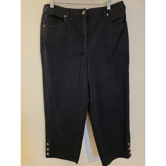 Talbots Women's‎ Size 12 Stretch Black High-Rise Cropped Jeans - Picture 1 of 6